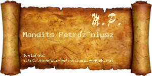 Mandits Petróniusz névjegykártya